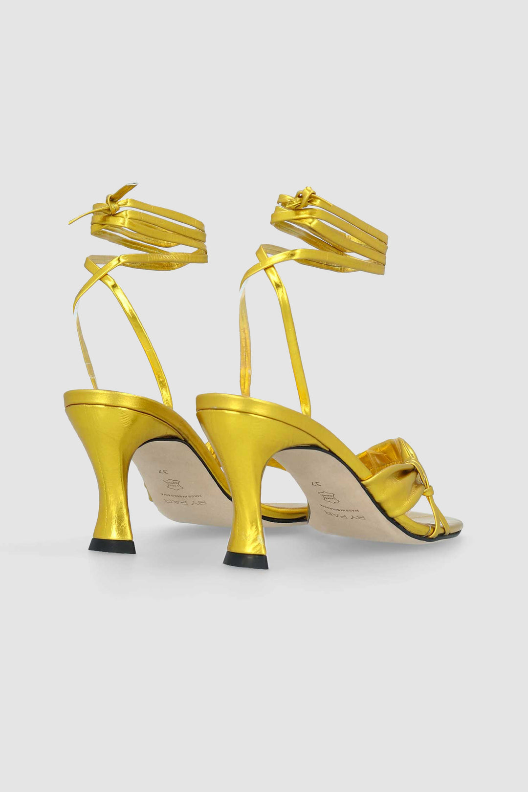 Layla Gold Eel Embossed Metallic Leather Sandal