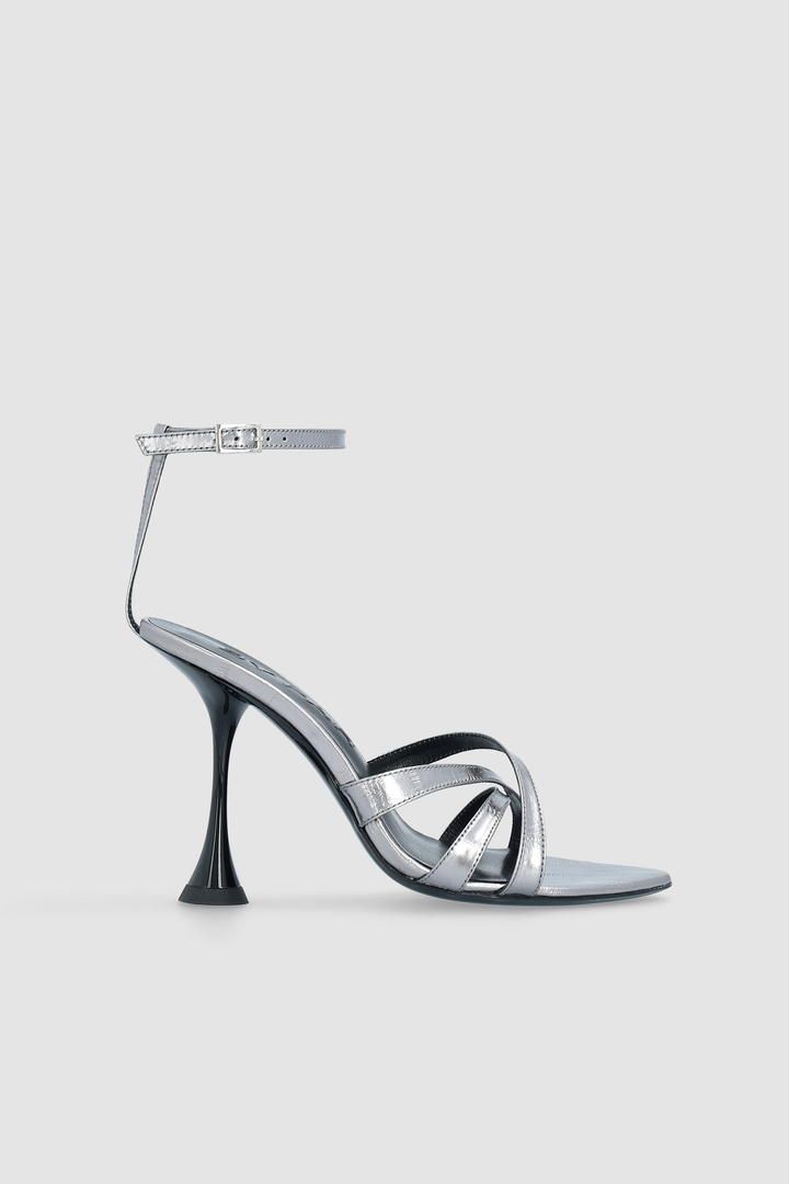 Juliette Inox Eel Embossed Metallic Leather Sandal