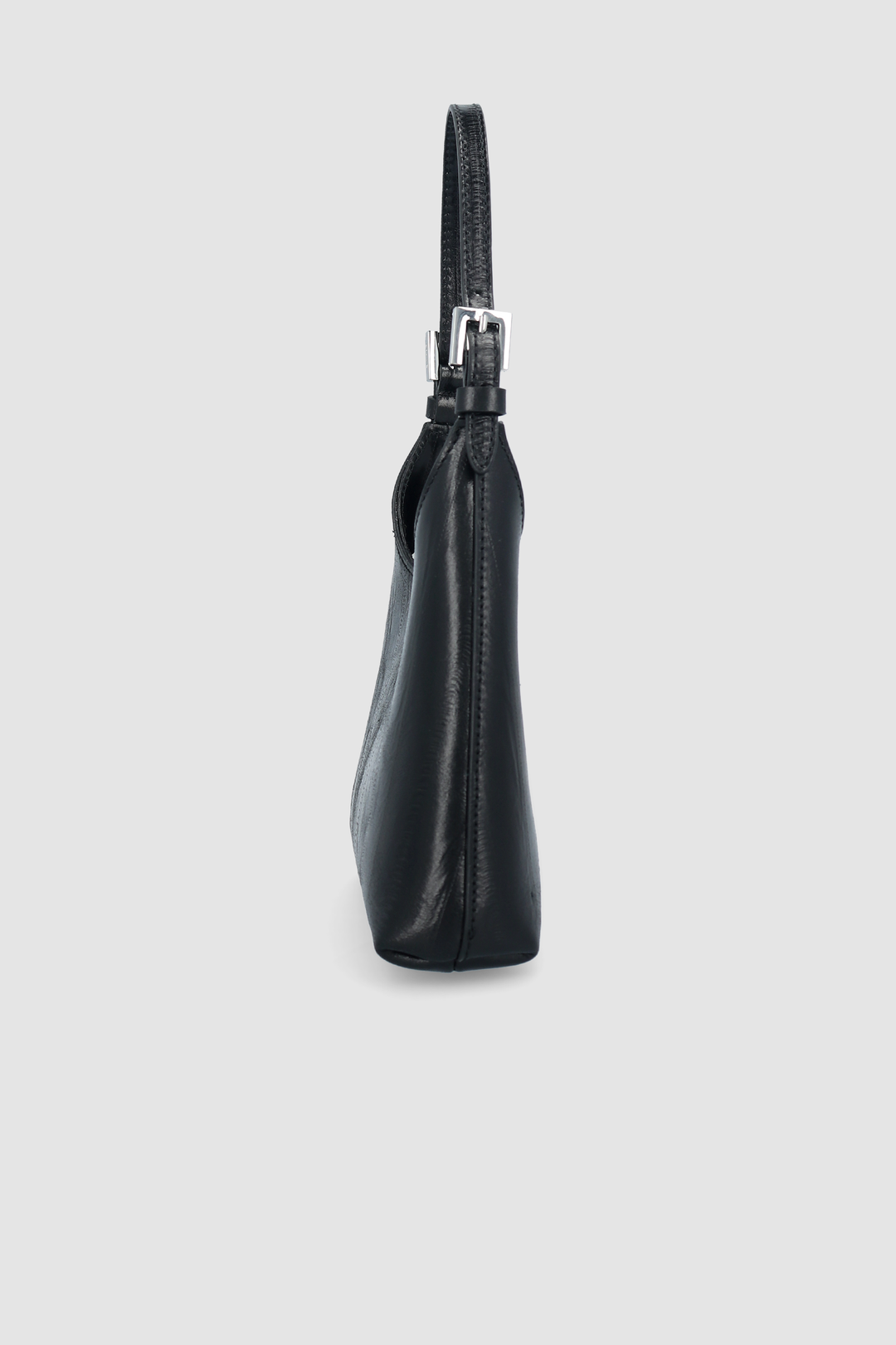 Baby Camryn Black Eel Embossed Leather Top-Handle Bag