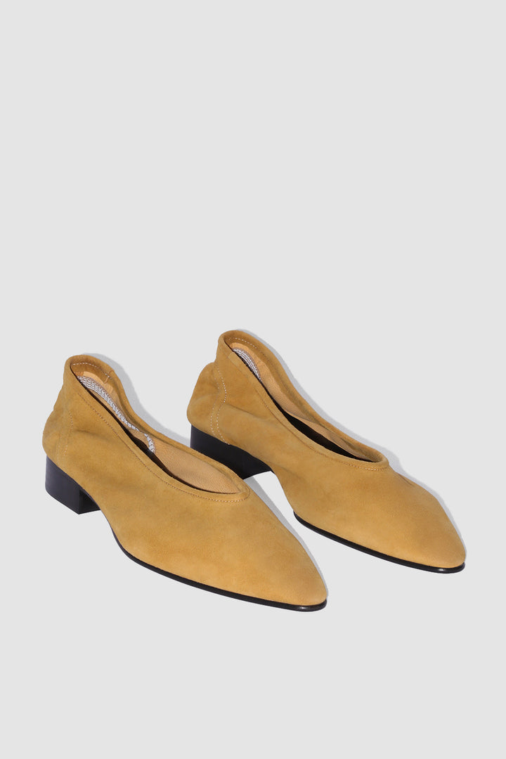 Carré Cumin Kid Suede Leather Pump