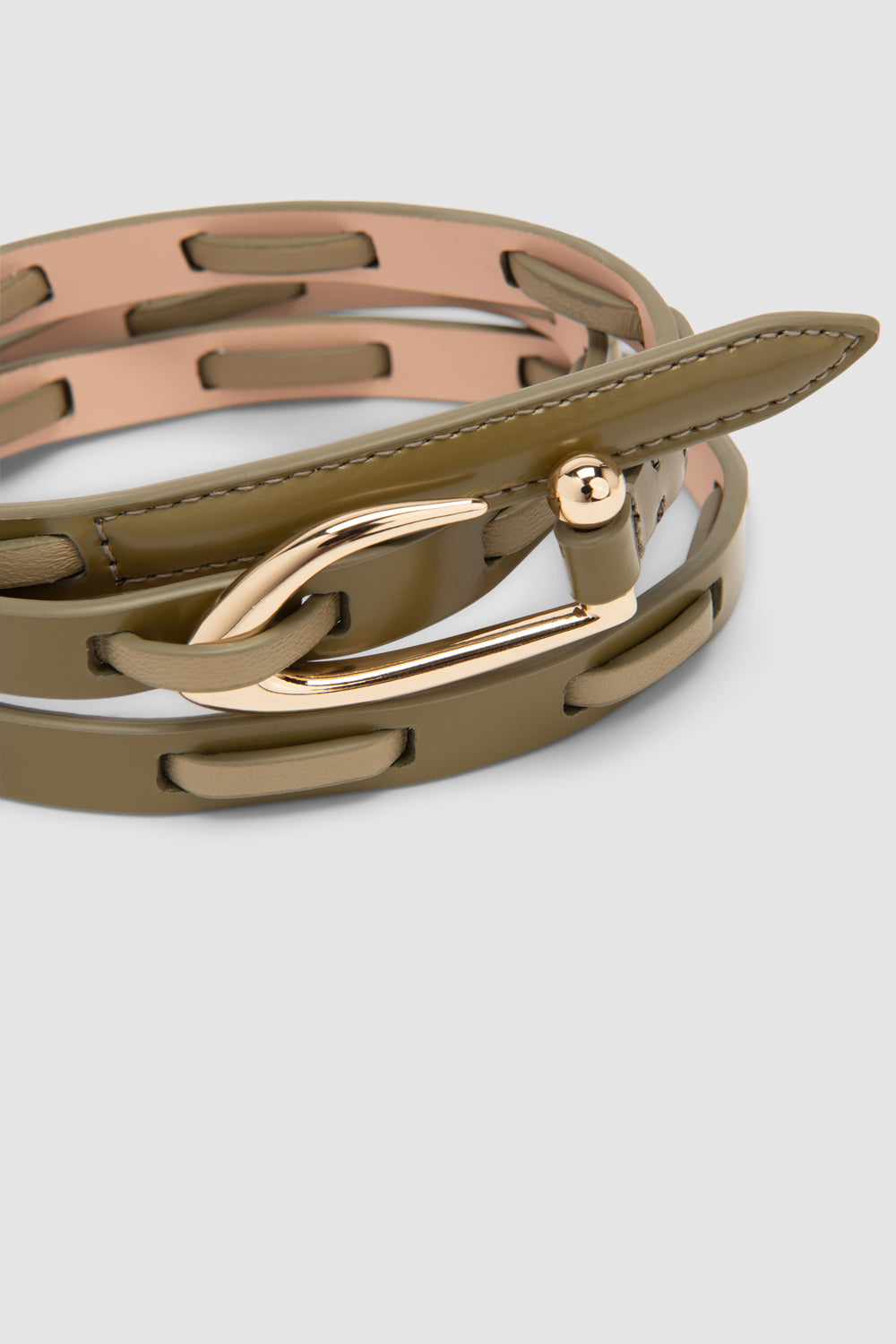 Chimera Interlaced Mangrove Semi Patent and Nappa Leather Belt