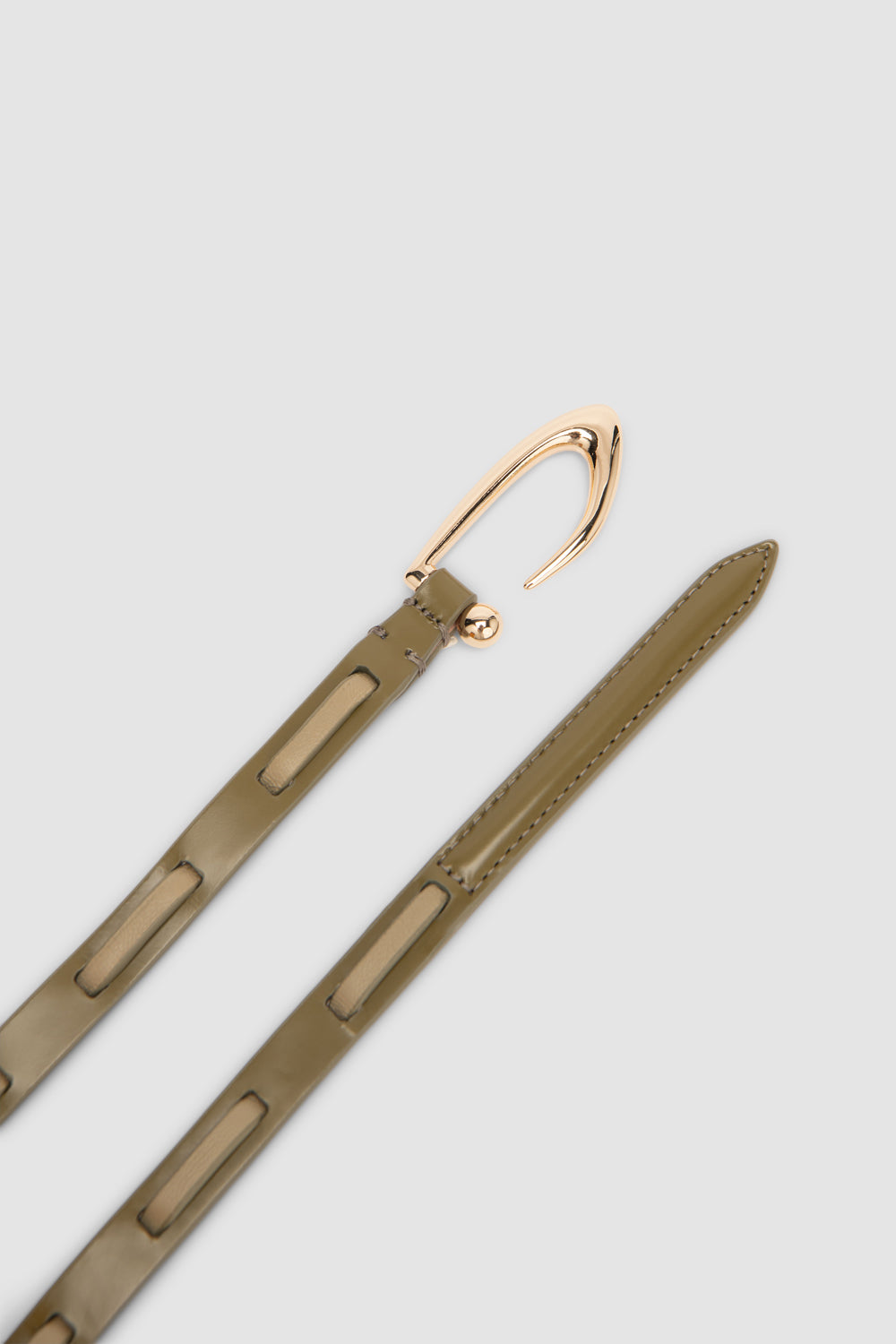 Chimera Interlaced Mangrove Semi Patent and Nappa Leather Belt