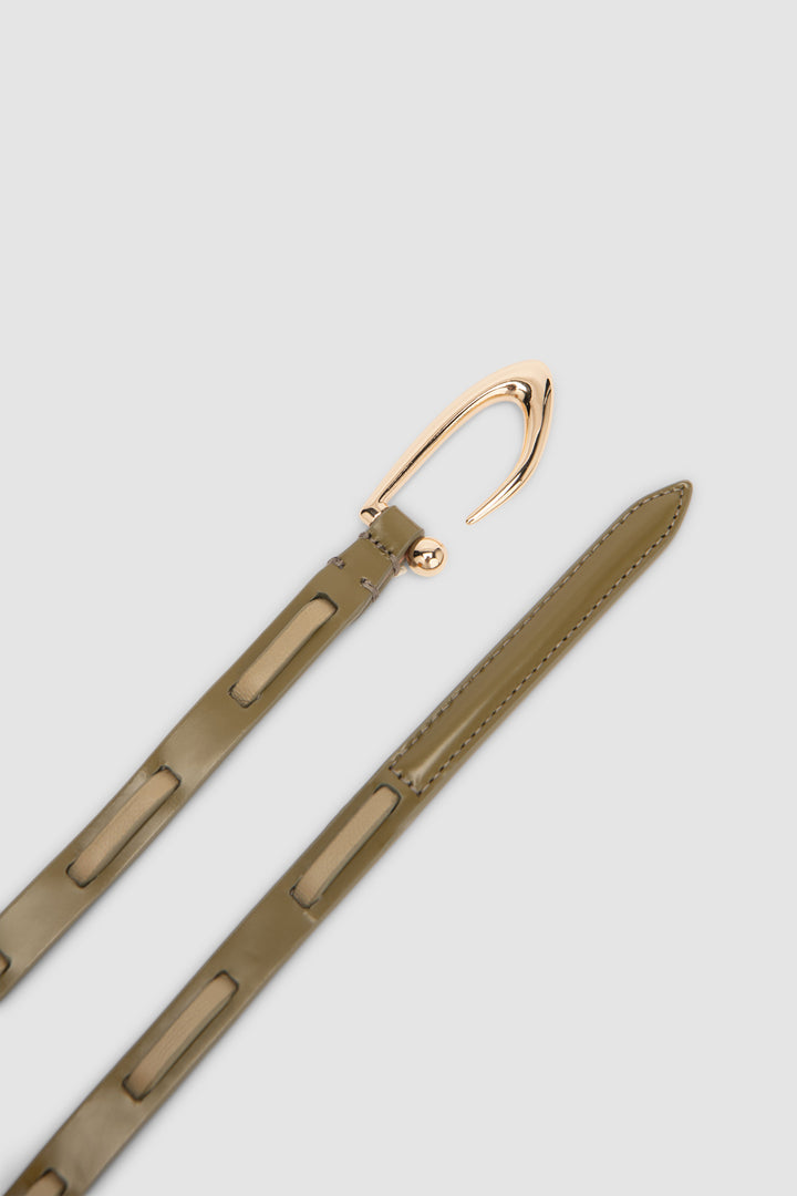 Chimera Interlaced Mangrove Semi Patent and Nappa Leather Belt