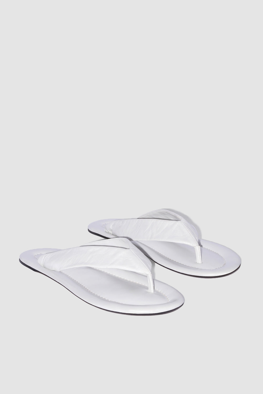 Dasha Burrata Creased Calf Leather Flip-Flop Sandal
