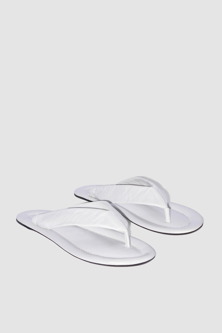 Dasha Burrata Creased Calf Leather Flip-Flop Sandal
