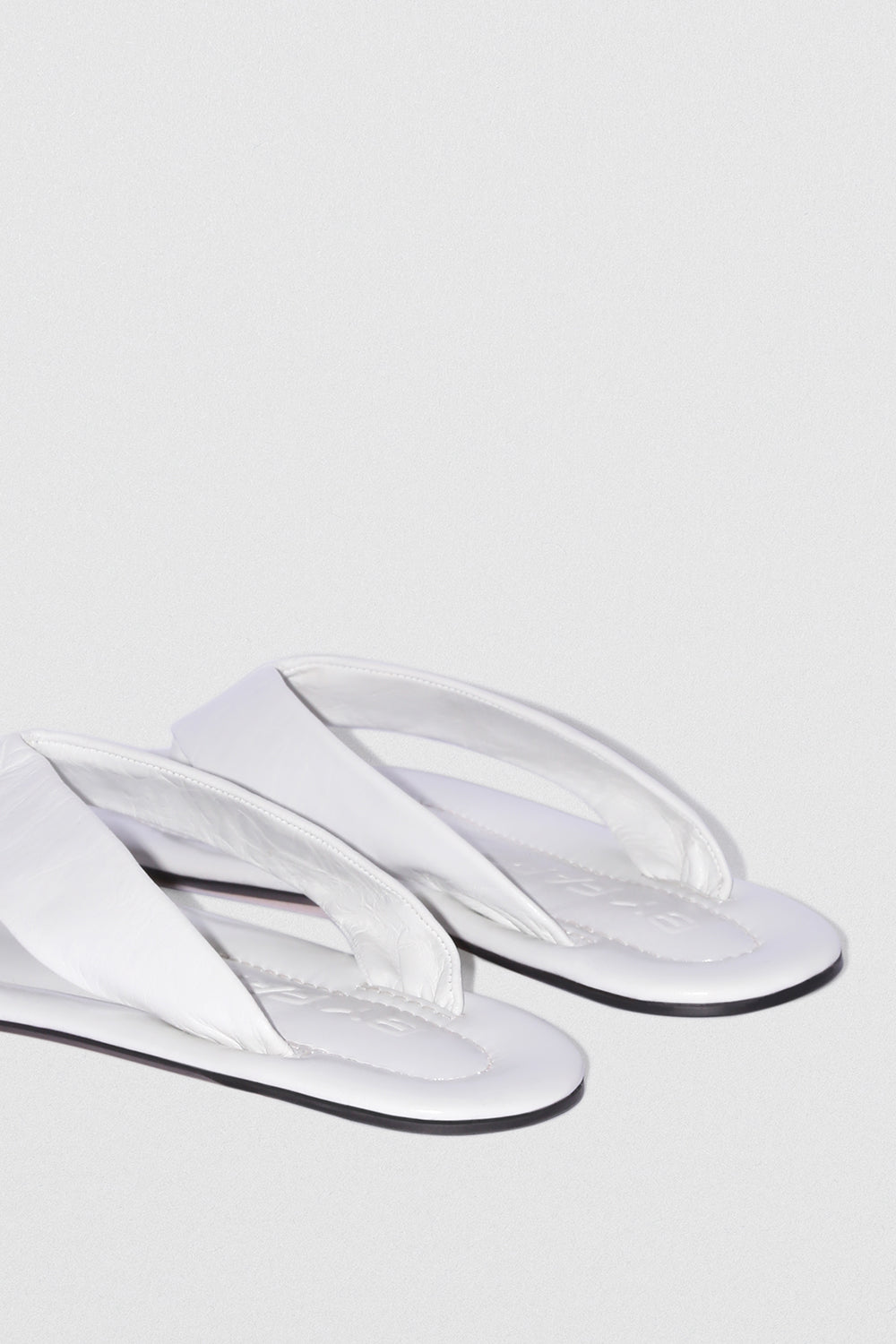 Dasha Burrata Creased Calf Leather Flip-Flop Sandal