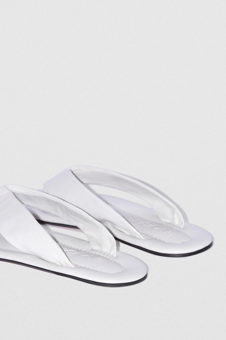 Dasha Burrata Creased Calf Leather Flip-Flop Sandal