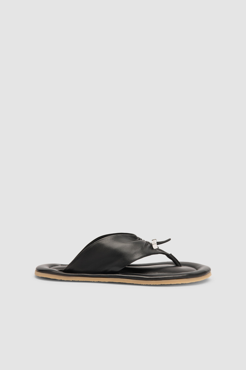 Dashiel Black Lamb Nappa Leather Flip-Flop Sandal