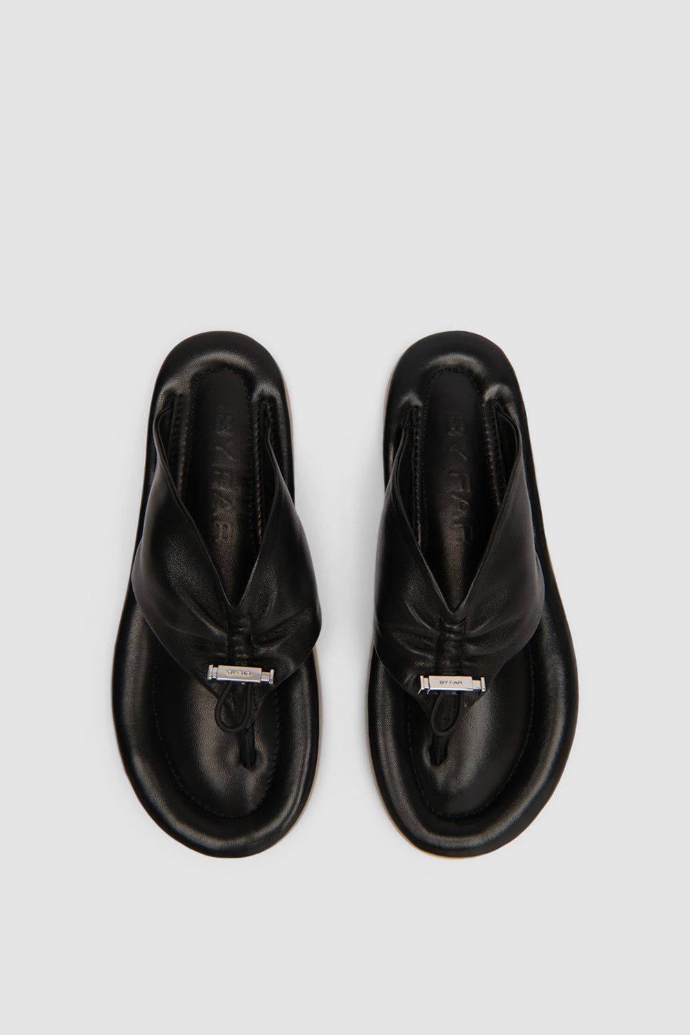 Dashiel Black Lamb Nappa Leather Flip-Flop Sandal