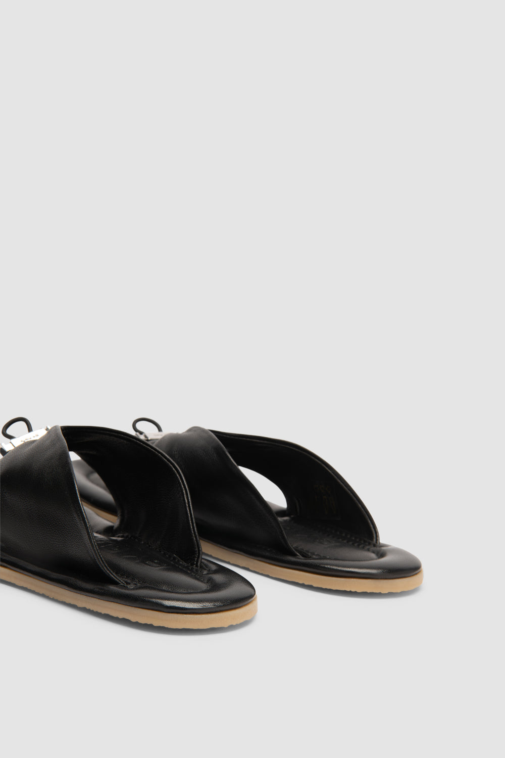 Dashiel Black Lamb Nappa Leather Flip-Flop Sandal