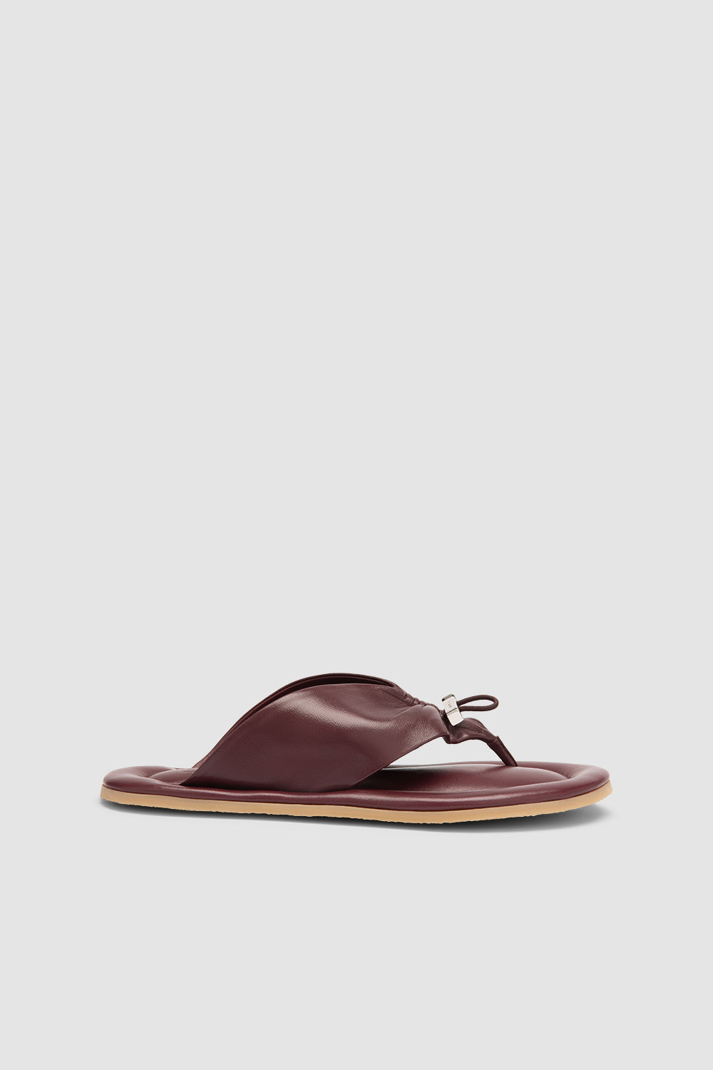 Dashiel Sour Cherry Lamb Nappa Leather Flip-Flop Sandal