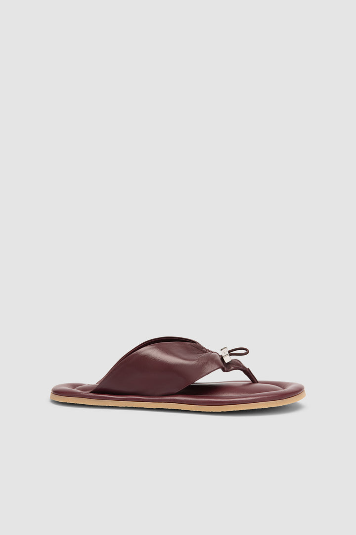 Dashiel Sour Cherry Lamb Nappa Leather Flip-Flop Sandal