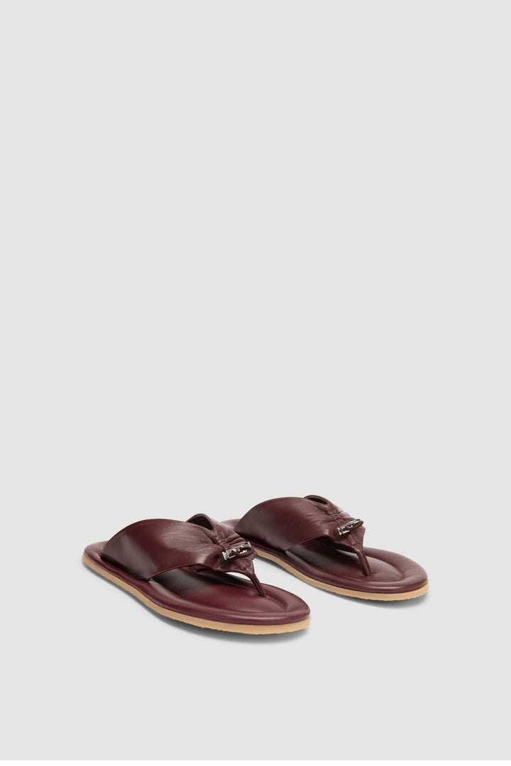 Dashiel Sour Cherry Lamb Nappa Leather Flip-Flop Sandal