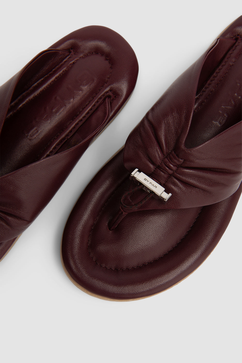 Dashiel Sour Cherry Lamb Nappa Leather Flip-Flop Sandal