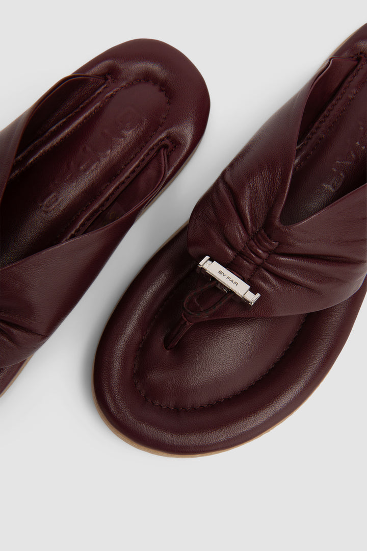 Dashiel Sour Cherry Lamb Nappa Leather Flip-Flop Sandal