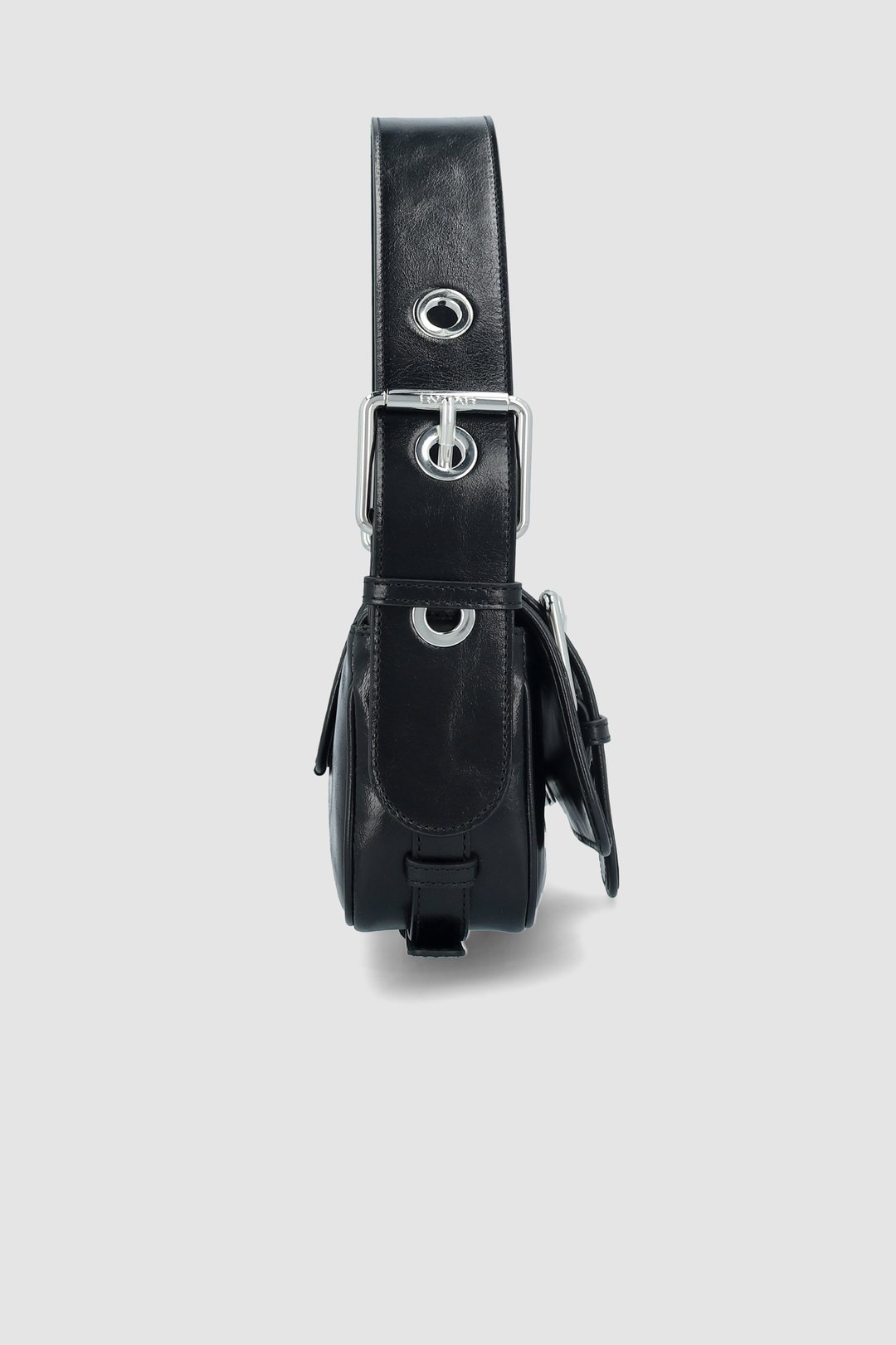 Eloise Black Creased Calf Leather Shoulder Bag