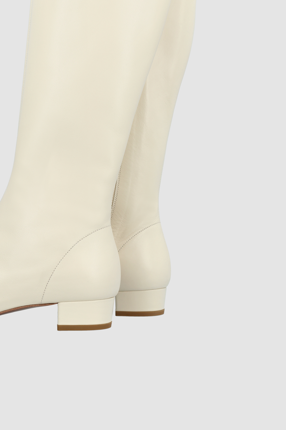Edie Off White Leather Knee-High Boot