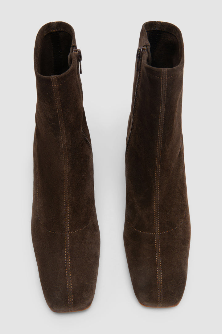 Este Ristretto Suede Leather Ankle Boot