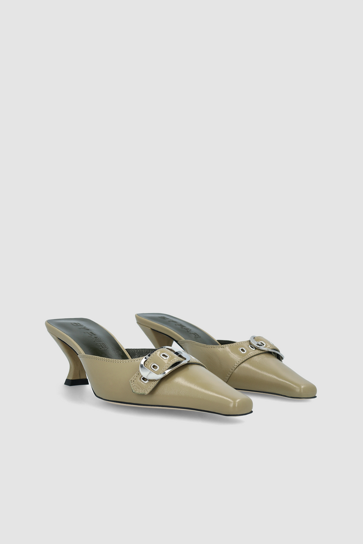 Evelyn Mangrove Glossed Nappa Leather Slingback Pump