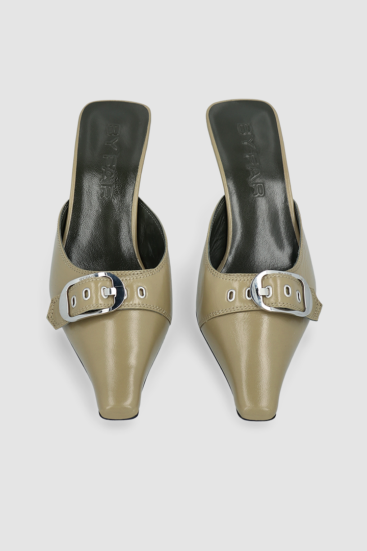 Evelyn Mangrove Glossed Nappa Leather Slingback Pump