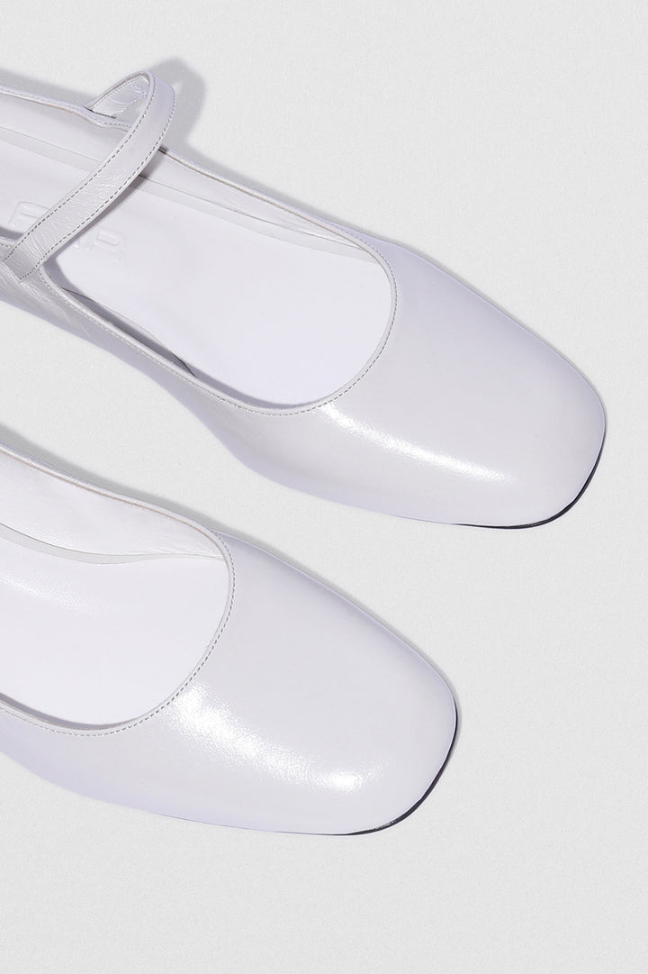 Ginny Burrata Creased Calf Leather Mary Jane Pump