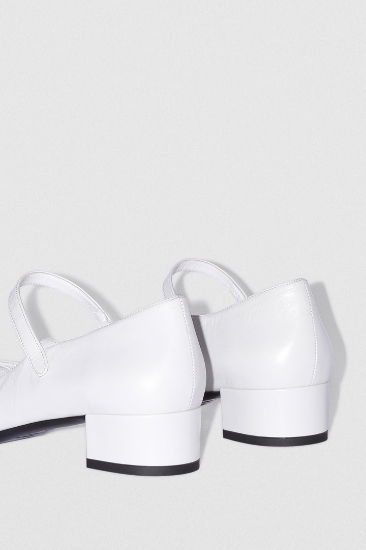 Ginny Burrata Creased Calf Leather Mary Jane Pump