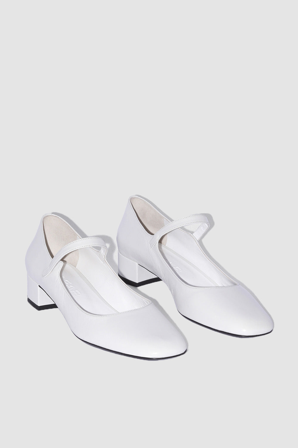 Ginny Burrata Creased Calf Leather Mary Jane Pump
