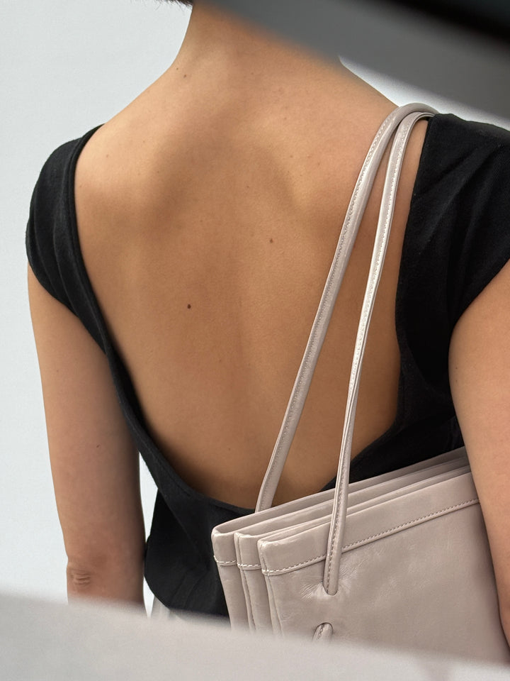 Hannah Fossil Glossed Nappa Leather Shoulder Bag