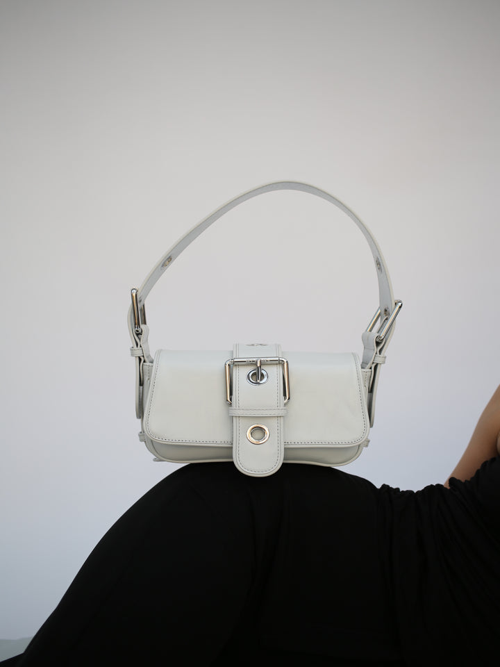 Eloise Burrata Creased Calf Leather Shoulder Bag