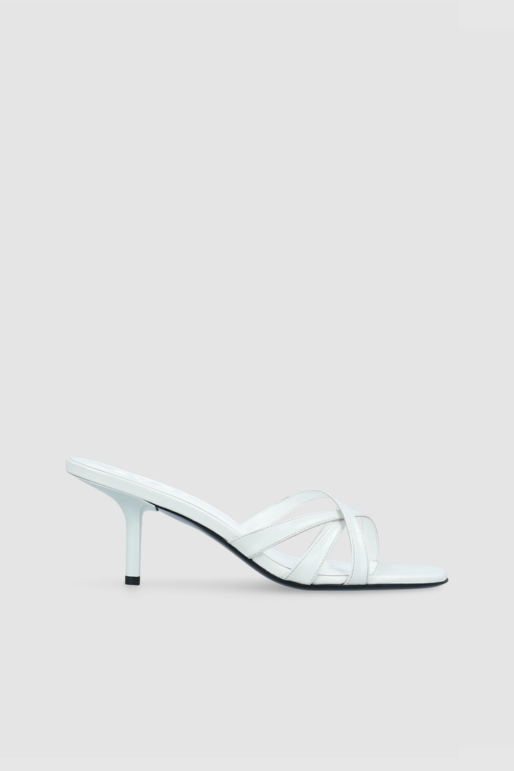 Julie Burrata Creased Calf Leather Mule