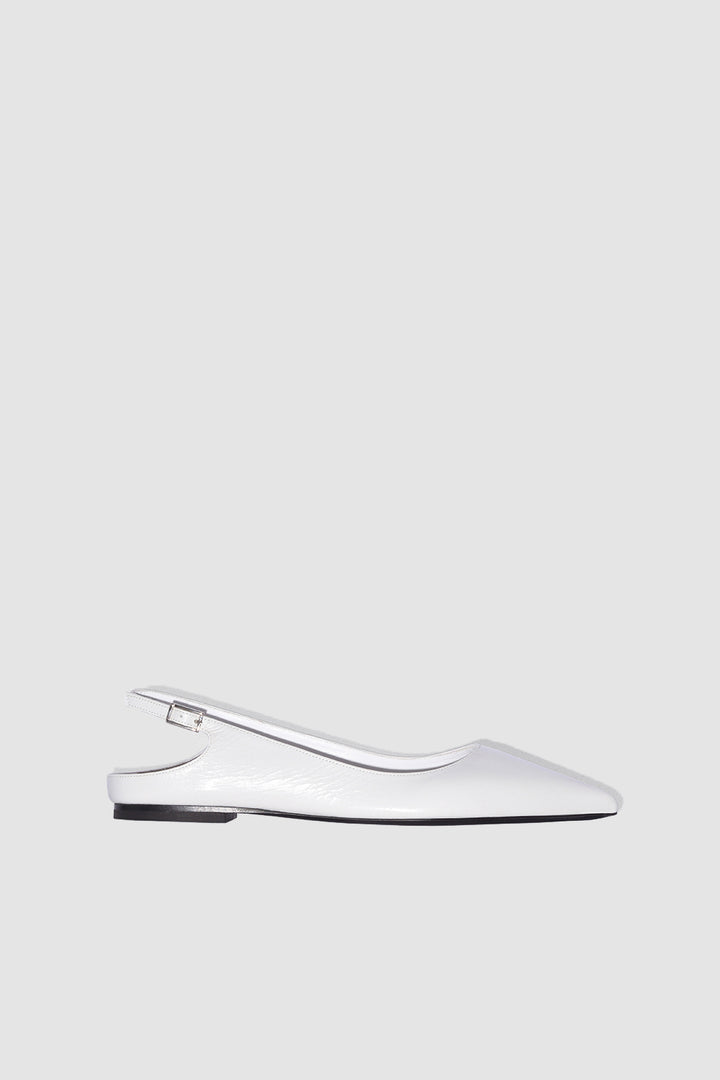 Koyna Burrata Creased Calf Leather Slingback Flat
