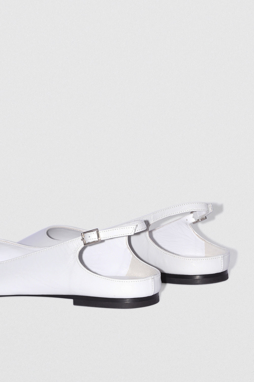 Koyna Burrata Creased Calf Leather Slingback Flat