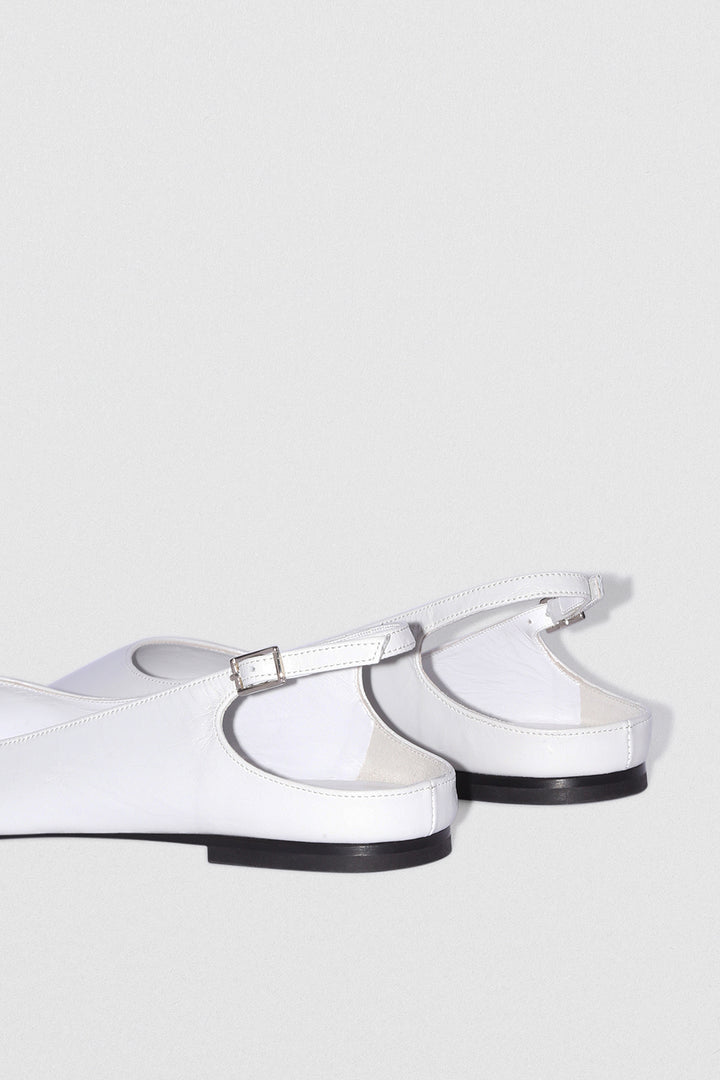 Koyna Burrata Creased Calf Leather Slingback Flat