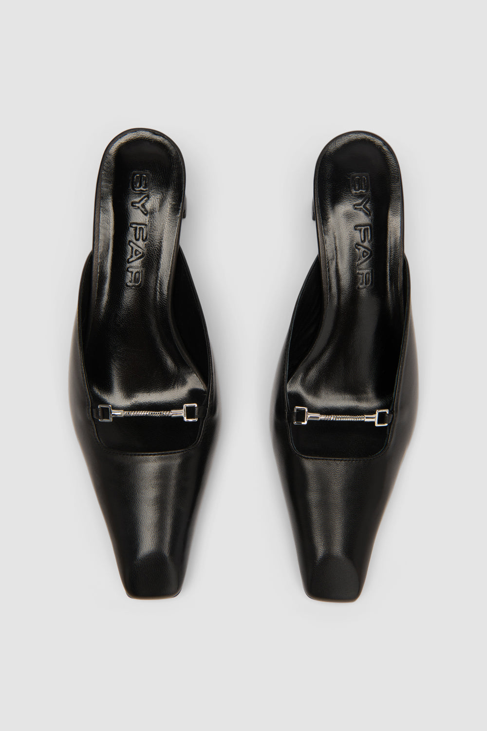 Leda Black Lamb Nappa Leather Mule