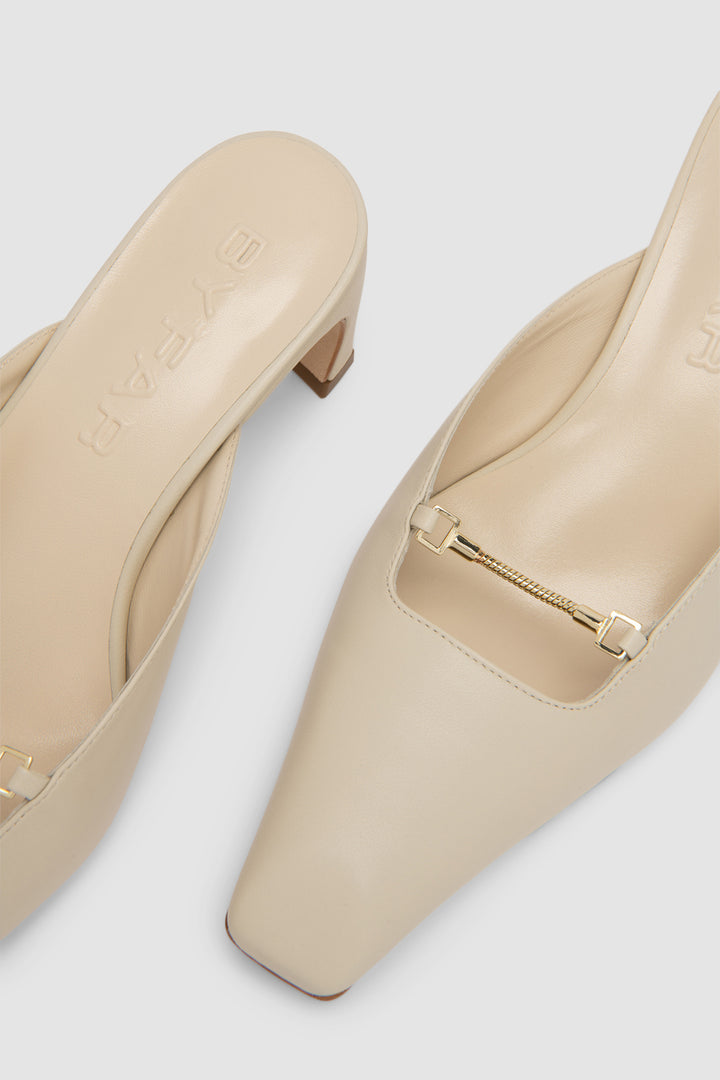 Leda Limewash Lamb Nappa Leather Mule