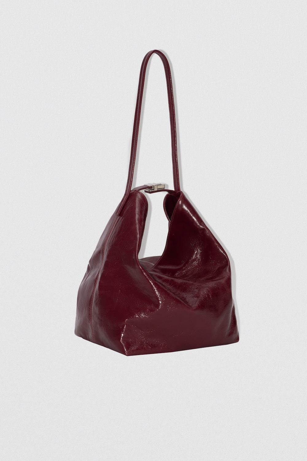 Maxi Bea Sour Cherry Creased Calf Leather Hobo Bag