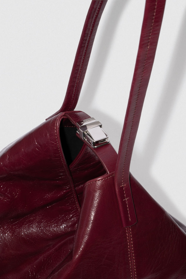 Maxi Bea Sour Cherry Creased Calf Leather Hobo Bag