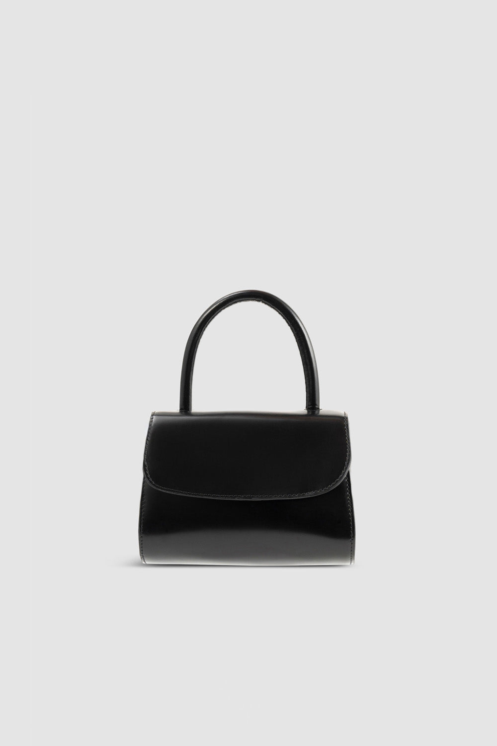 black patent leather backpack Mini 2.0 Black Semi Patent Leather Top Handle Bag – BY FAR