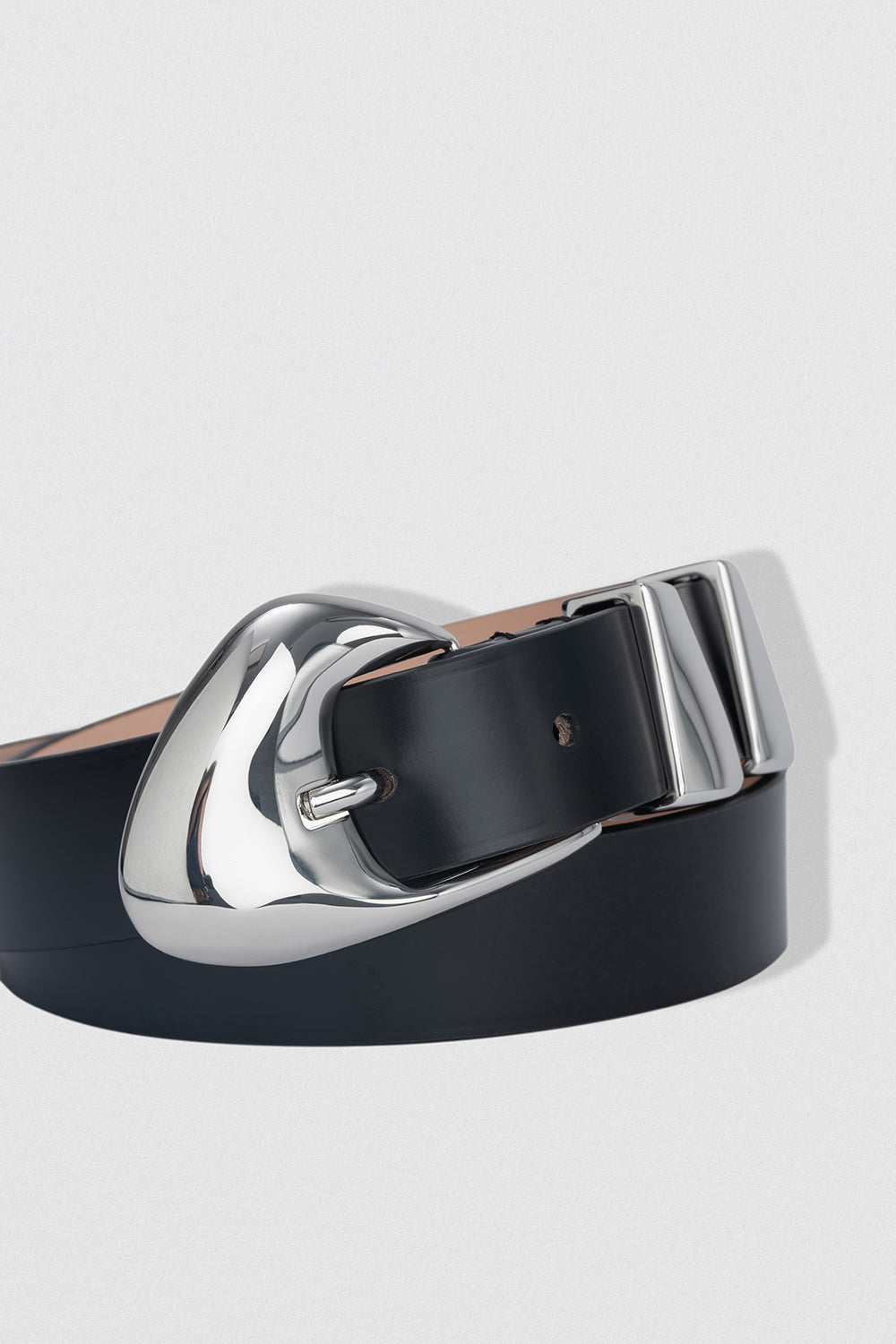 Moore Black Semi Patent Leather Belt