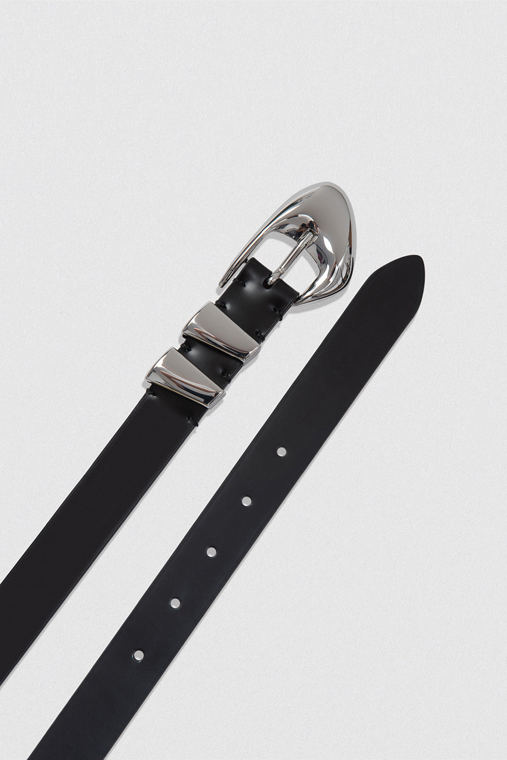 Moore Black Semi Patent Leather Belt