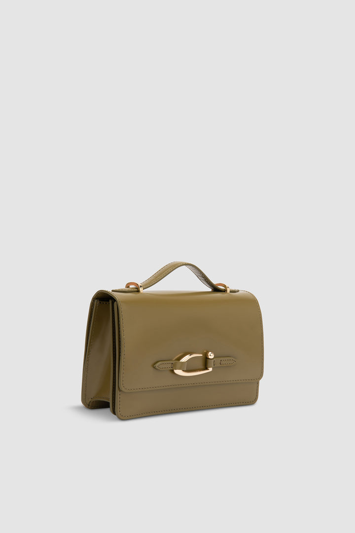 Nara Mangrove Semi Patent Leather Crossbody Bag
