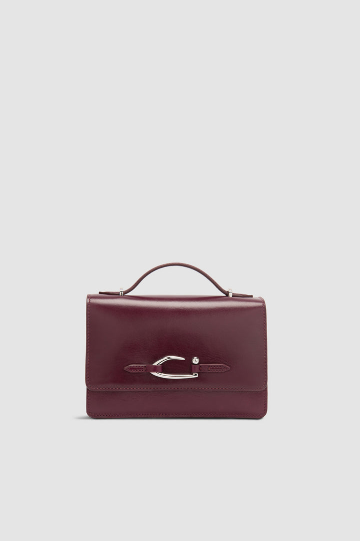 Nara Raisin Creased Leather Crossbody Bag