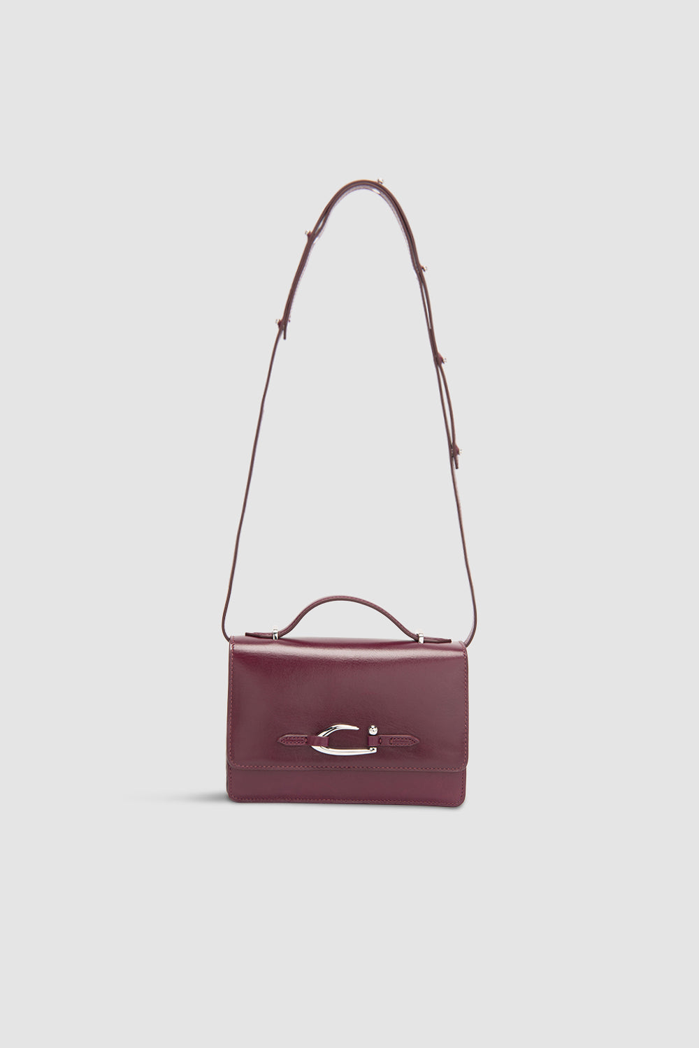 Nara Raisin Creased Leather Crossbody Bag