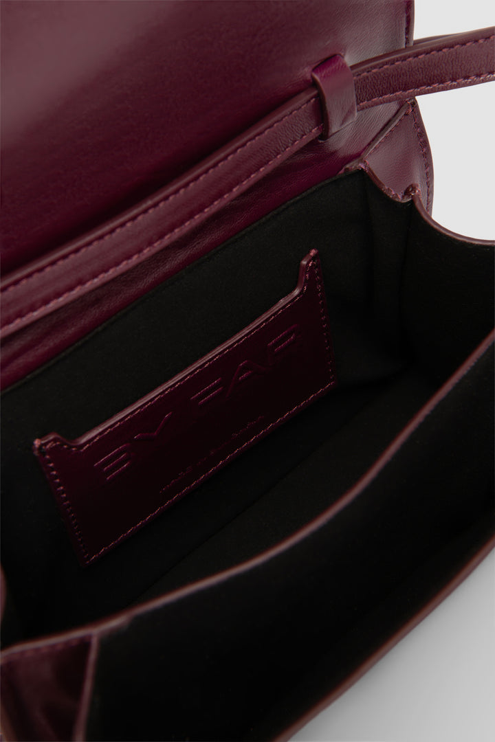 Nara Raisin Creased Leather Crossbody Bag