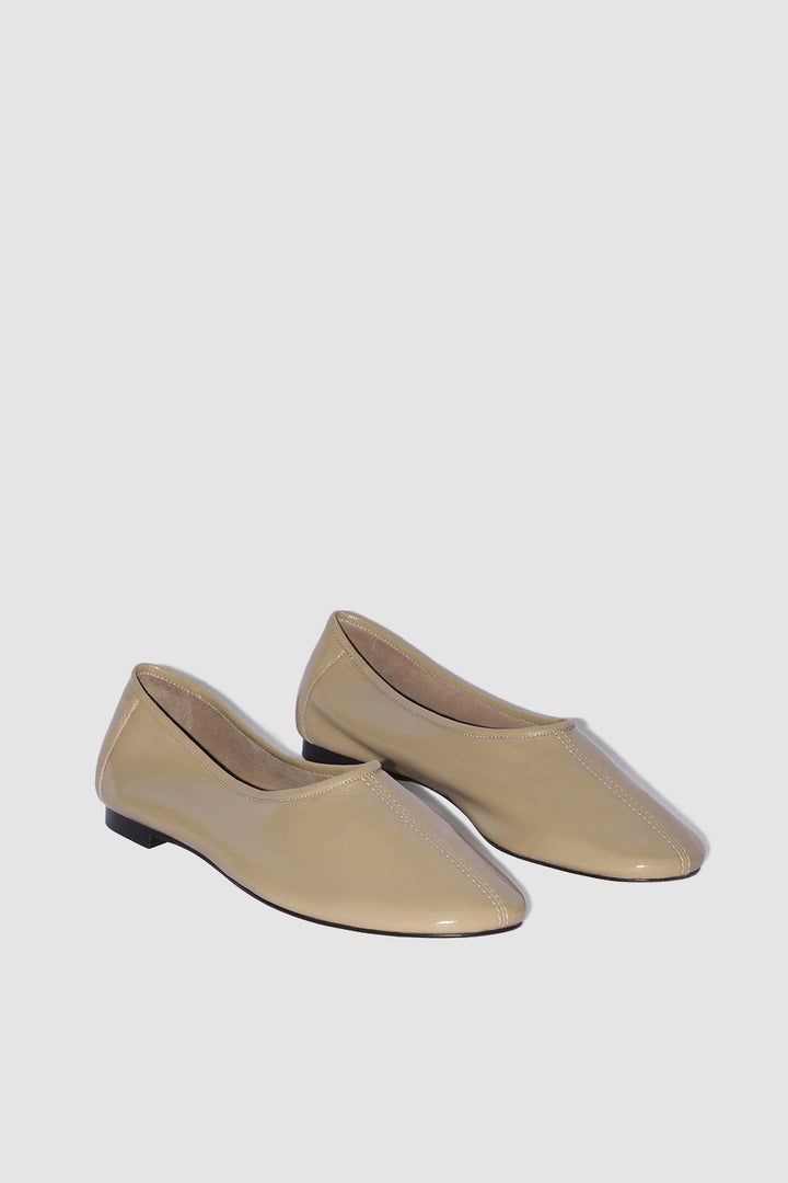 Prudence Mangrove Glossed Nappa Leather Ballet Flat