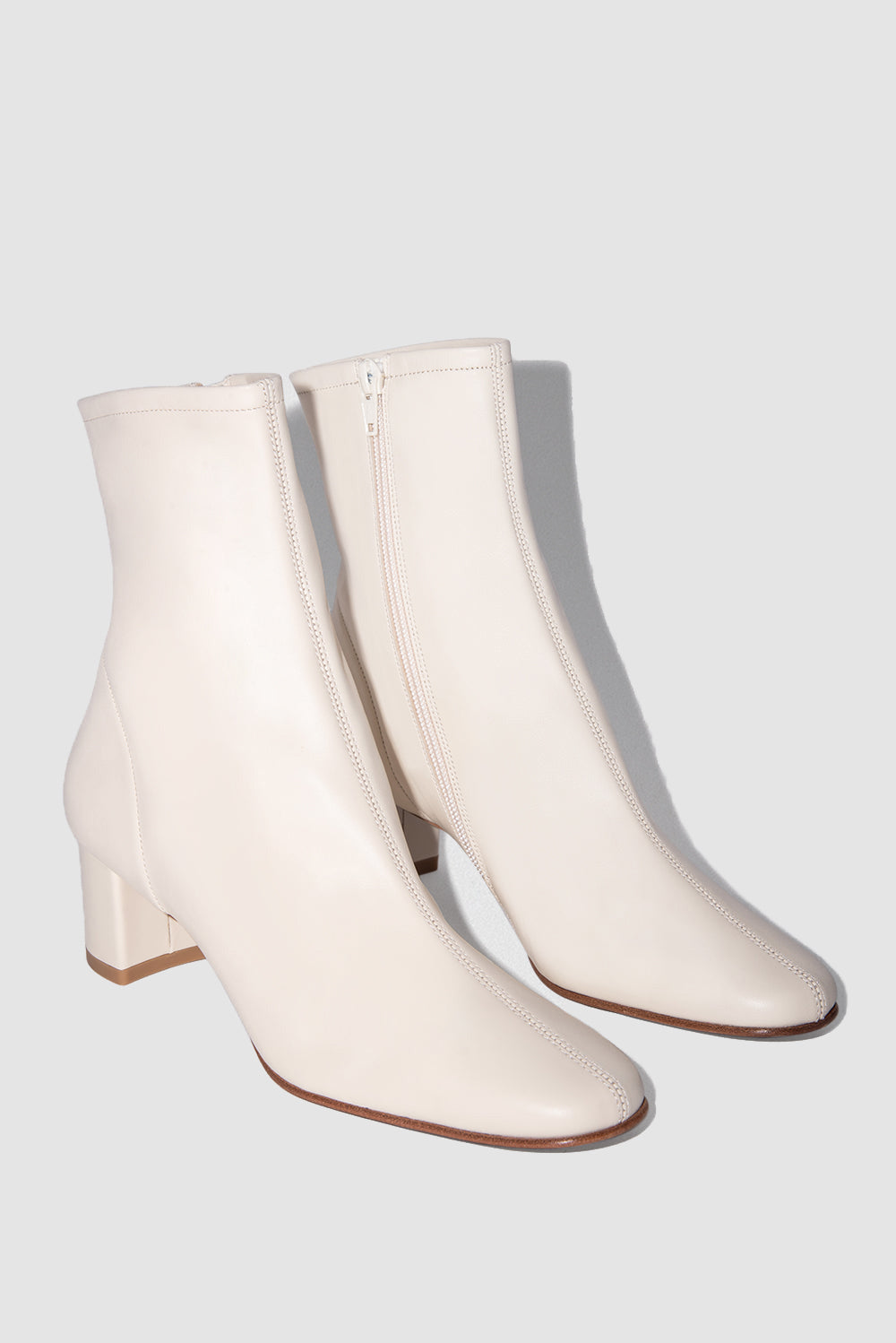 Sofia White Leather Ankle Boot