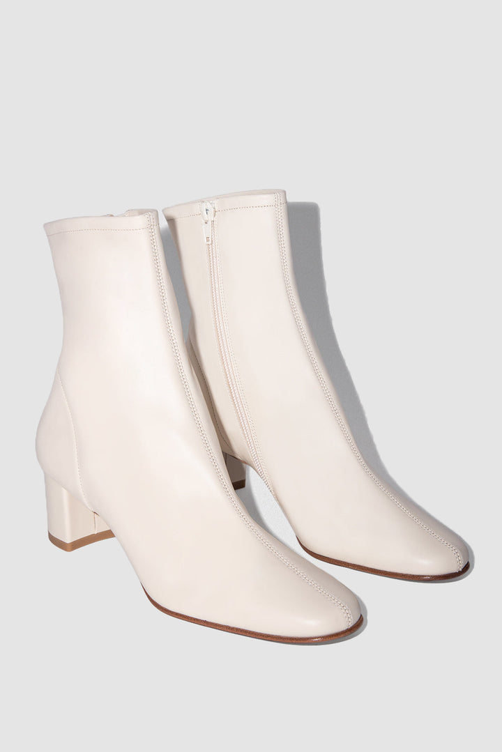 Sofia White Leather Ankle Boot