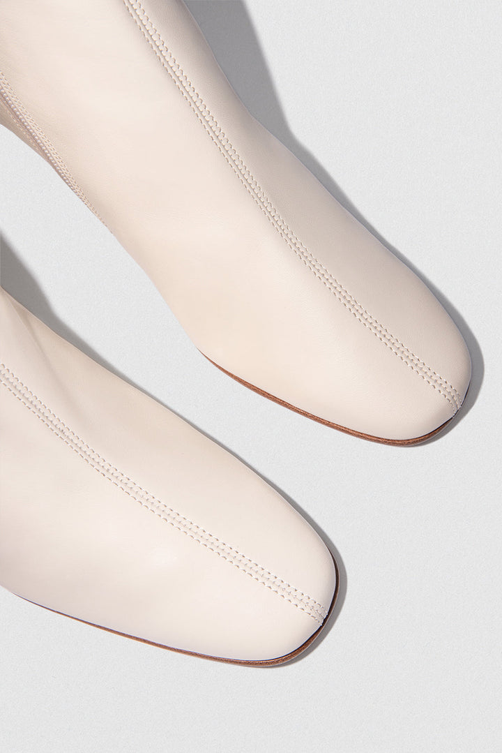 Sofia White Leather Ankle Boot