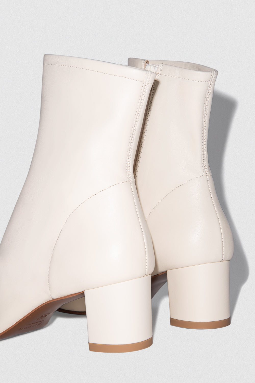 Sofia White Leather Ankle Boot