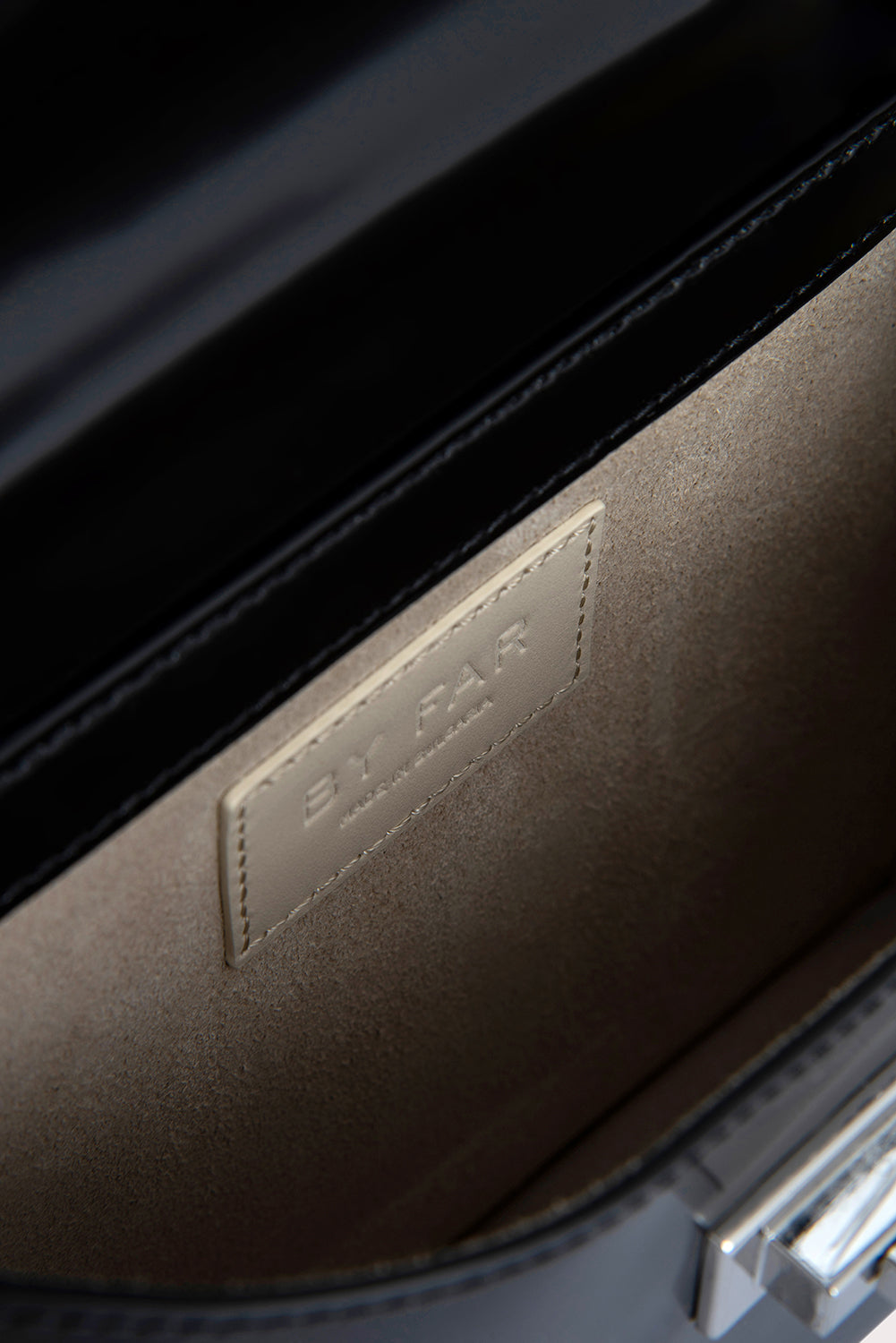 Billy Black Semi Patent Leather Shoulder Bag